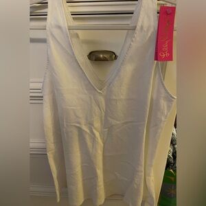 Lilly Pulitzer White V-Neck Tank Top